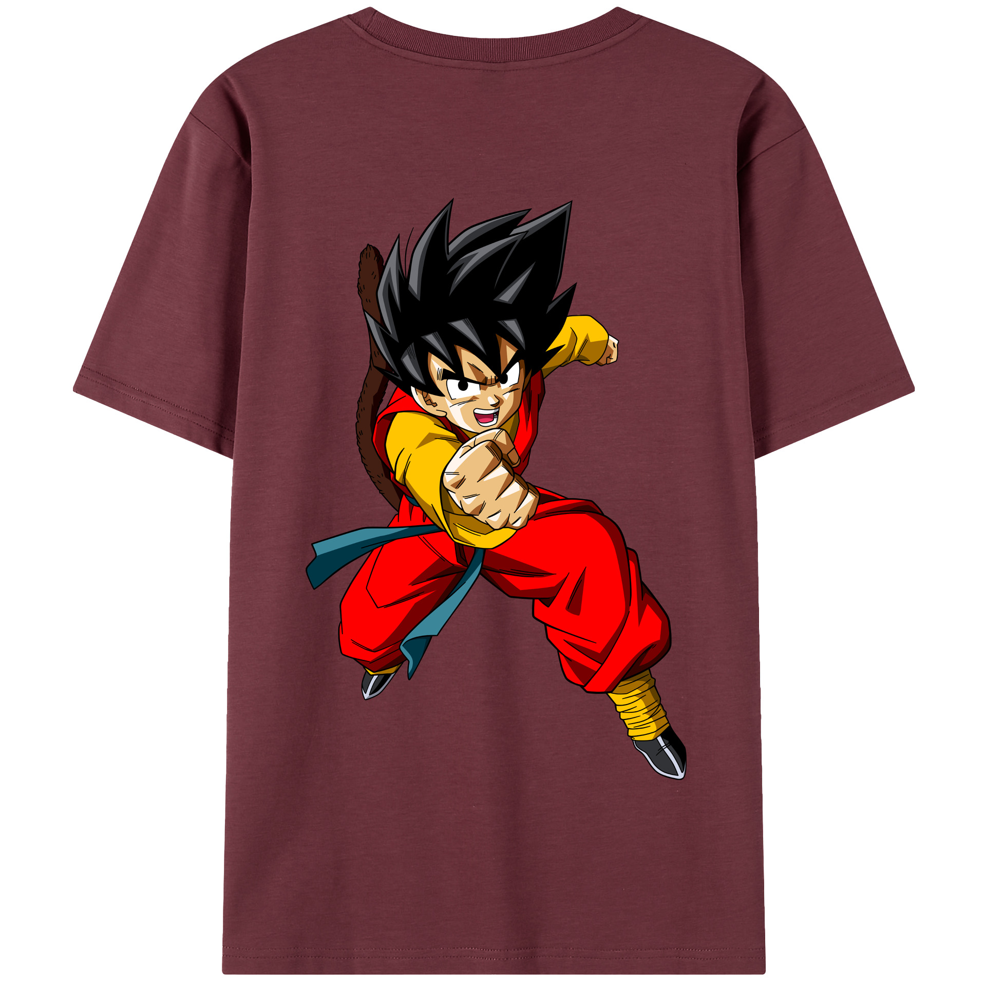 （画像用） ドラゴンボール 孫悟空（そん ごくう）Son Goku カカロット DRAGON BALL Kakarotto 綿100％半袖Tシャツ（背面プリント）